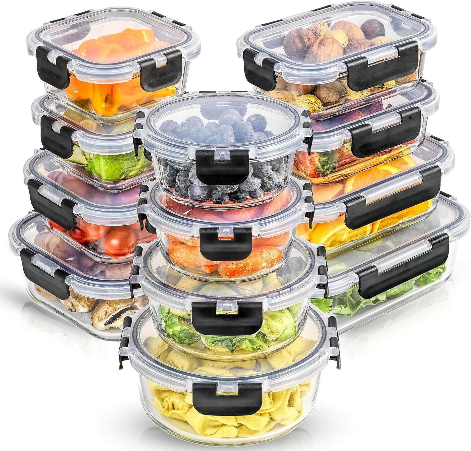 JoyJolt JoyFul 24pc(12 Airtight, Freezer Safe Food Storage Containers