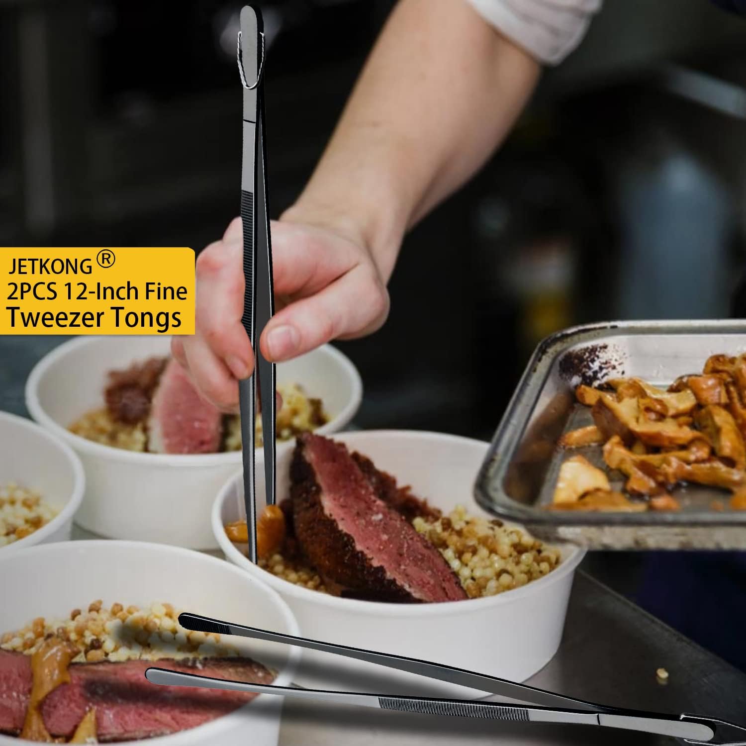 12-Inch Food Tweezer Tongs - Image 2